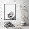 Wall Art 90cmx135cm Cat With Glasses Black Frame Canvas