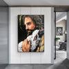 Wall Art 50cmx70cm Back In His Arms Black Frame Canvas