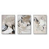 Wall Art 40cmx60cm Modern Abstract Beige 3 Sets Black Frame Canvas