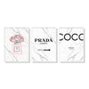 Wall Art 50cmx70cm Fashion Perfume 3 Sets White Frame Canvas