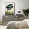 Wall Art 60cmx90cm Great Blue Heron By John James Audubon Black Frame Canvas