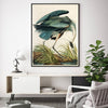 Wall Art 70cmx100cm Great Blue Heron By John James Audubon Black Frame Canvas