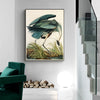 Wall Art 80cmx120cm Great Blue Heron By John James Audubon Black Frame Canvas