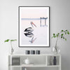 Wall Art 50cmx70cm Pelican Black Frame Canvas