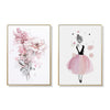 Wall Art 60cmx90cm Dancing Ballerina in Paris 2 Sets Gold Frame Canvas