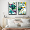 Wall Art 50cmx70cm Toucan and orchid 2 Sets Black Frame Canvas