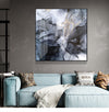 Wall Art 50cmx50cm Marbled Black Grey Black Frame Canvas