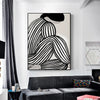 Wall Art 50cmx70cm Mid Century Figure Black Frame Canvas