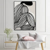 Wall Art 60cmx90cm Mid Century Figure Black Frame Canvas