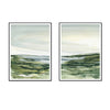 Wall Art 50cmx70cm Watercolor landscape 2 Sets Black Frame Canvas