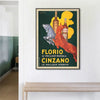 Wall Art 90cmx135cm Florio Cinzano Black Frame Canvas