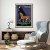 Wall Art 80cmx120cm Woman Walking Leopard Vintage Black Frame Canvas