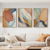 Wall Art 50cmx70cm Abstract Orange 3 Sets Gold Frame Canvas