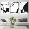 Wall Art 60cmx90cm Black and White 3 Sets Black Frame Canvas