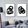 Wall Art 100cmx150cm Black and White 2 Sets Black Frame Canvas