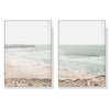 Wall Art 90cmx135cm Coastal Prints 2 Sets White Frame Canvas