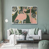 Wall Art 40cmx60cm Flamingo White Frame Canvas