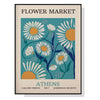 Wall Art 100cmx150cm Flower Market Athens Black Frame Canvas