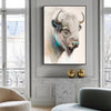 Wall Art 80cmx120cm Great White Buffalo Black Frame Canvas