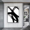 Wall Art 60cmx90cm  Minimalist Black Artwork Black Frame Canvas