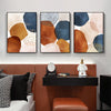 Wall Art 60cmx90cm Navy Pink Beige 3 Sets Black Frame Canvas