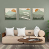 Wall Art 60cmx60cm Sage Green Landscapes 3 Sets Wood Frame Canvas