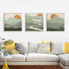 Wall Art 60cmx60cm Sage Green Landscapes 3 Sets Wood Frame Canvas