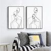 Wall Art 50cmx70cm Abstract Figures 2 Sets Black Frame Canvas