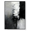 Wall Art 50cmx70cm Abstract Black White Artwork Black Frame Canvas