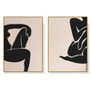 Wall Art 40cmx60cm Female Figure 2 Sets Gold Frame Canvas