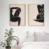 Wall Art 90cmx135cm Female Figure 2 Sets Gold Frame Canvas