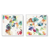 Wall Art 40cmx40cm Glitchy Floral 2 Sets White Frame Canvas