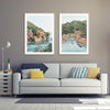 Wall Art 100cmx150cm Italy Coast 2 Sets Wood Frame Canvas