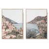 Wall Art 90cmx135cm Italy Positano 2 Sets Wood Frame Canvas