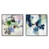 Wall Art 60cmx60cm Blue Crushers 2 Sets Black Frame Canvas