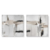 Wall Art 100cmx100cm Neutral Abstract 2 Sets White Frame Canvas