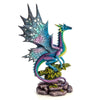 Metallic Rainbow Dragon on Leafy Stones Figurine