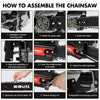 X-BULL Petrol Chainsaw Commercial 62CC 22" Bar E-Start Tree Pruning Top Handle