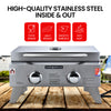 EUROGRILLE 2-Burner Stainless Steel Portable Gas BBQ Grill