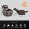 FORTIA Electric Massage Lift Recliner Chair Faux Leather 8 Point Massage Heating, Dark Crimson