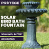 PROTEGE Water Fountain Solar Powered Battery Outdoor Bird Bath with LED Lights