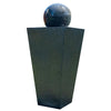 PROTEGE Contemporary Solar Powered Water Feature Fountain with LED Lights - Dark Grey