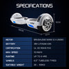 BULLET Hoverboard Electric Scooter 6.5 Inch Wheels Self Balancing Gen III White Free Carry Bag