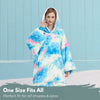 GOMINIMO Hoodie Blanket Adult Tie-Dyed Cyan GO-HB-126-AYS