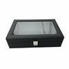 GOMINIMO 12 Slot Watch Box with Transparent Display Window (Black) GO-WO-101-FH