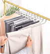 GOMINIMO 2 Pack 6 in 1 Non-Slip Metal Stainless Steel Pants Hangers (Silver) GO-PH-100-GKH