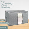 GOMINIMO 5 Pack 90L Clothes Storage Bag with Handles (Grey)