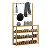 GOMINIMO Bamboo Clothes Rack and Shoe Rack Shelves 80cm GO-CR-102-YJ