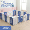 GOMINIMO Foldable Baby Playpen with 16 Panels (White Blue) GO-BP-102-TF