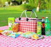 Kiliroo Insulated Picnic Basket 25L, Large Capacity Max Load Up to 15kg, Red